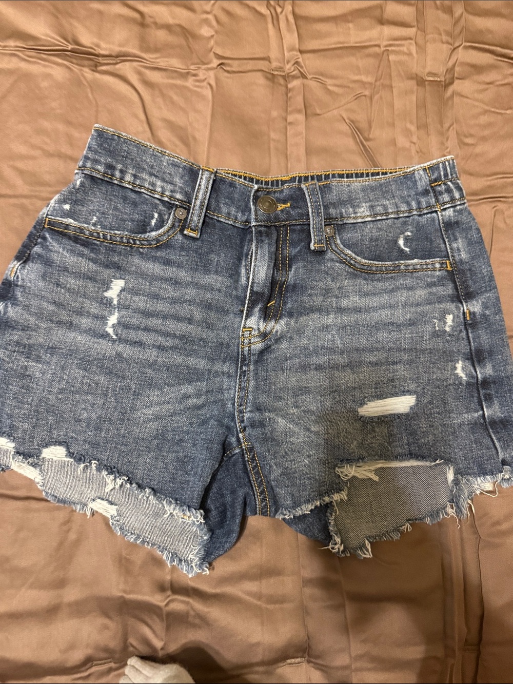 aerie Distressed Blue Denim Cutoff Shorts